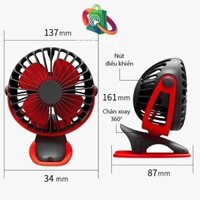 Quạt tích điện YOOBAO 6400mAh chân kẹp pin sạc 4 tốc độ gió