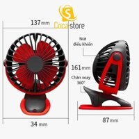 Quạt tích điện YOOBAO 6400mAh chân kẹp pin sạc 4 tốc độ gió