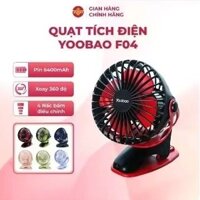 Quạt tích điện YOOBAO F04 6400mah, xoay góc, 32 tiếng, kẹp xe đẩy, để bàn