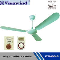 QUẠT TRẦN 3 Cánh NHÔM ,SẮT Vinawind QT1400-S ĐIỆN CƠ THỐNG NHẤT