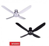 Quạt trần 4 cánh KDK W56WV Trắng / Đen - Remote (Ti ngắn 21cm, sải cánh 1.4m)