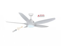 Quạt trần 5 cánh Asia QT02-T màu trắng, có điều khiển từ xa, có đèn LED đổi màu, động cơ điện 1 chiều êm ái