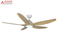 Quạt trần 5 cánh Asia QT03-G màu gỗ, có điều khiển từ xa, có đèn LED đổi màu, động cơ điện 1 chiều êm ái