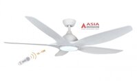 Quạt trần 5 cánh Asia QT03-T màu trắng, có điều khiển từ xa, có đèn LED đổi màu, động cơ điện 1 chiều êm ái