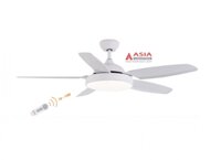 Quạt trần 5 cánh Asia QT04-T màu trắng, có điều khiển từ xa, có đèn LED đổi màu, động cơ điện 1 chiều êm ái, sải cánh 1370mm