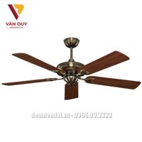 Quạt trần 5 cánh gỗ không đèn màu đồng cao cấp Classic AB - Mr Vũ