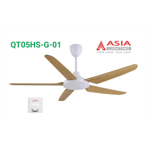 Quạt trần 5 cánh nhựa vân gỗ Asia QT05HS-G-01