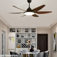 Quạt Trần 6 Cánh nhựa ABS sải 1380mm, Thân quạt 2 màu, có đèn Nhập Khẩu Thái Lan