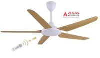 Quạt trần ASIA 5 cánh màu vàng ĐK từ xa BH 2 năm