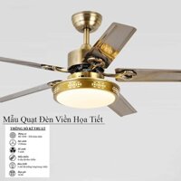 Quạt Trần Có Đèn sải cánh 1,3m tiết kiệm điện FAN LAMP , đèn LED Động cơ DC inverter-100% lõi đồng