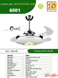 QUẠT TRẦN CỤP XOÈ MOUNTAIN AIR 6001