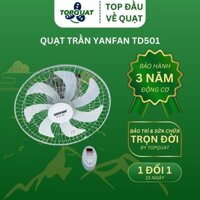 Quạt Trần Đảo YANFAN TD501 | Quạt Trần Motor Đồng 100%, Cánh 7 Lá 47W, Bảo Hành 3 Năm