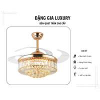 Quạt trần dấu cánh | Quạt trần đèn chùm trang trí hiện đại cps điều khiển từ xa 6 cấp độ gió 3 chế độ đèn tiện lợi