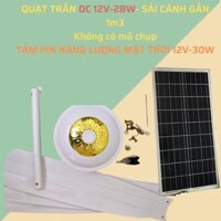 Quạt Trần DC 12V/24V-28W Sử Dụng Năng Lượng Mặt Trời Đường Kính Khoảng 1m2 Fan QuạT