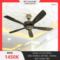 Quạt trần đèn 5 cánh DCT Fan 812 động cơ DC tiết kiệm điện, điều khiển từ xa 6 cấp độ gió