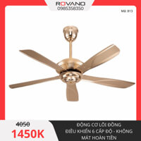 Quạt trần đèn 5 cánh DCT Fan 813 động cơ DC tiết kiệm điện, điều khiển từ xa 6 cấp độ gió