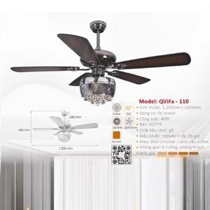 Quạt trần đèn 5 cánh Vifa 110