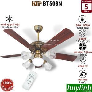 Quạt trần đèn chùm cánh gỗ Kim Thuận Phong BT508N - 5 cánh