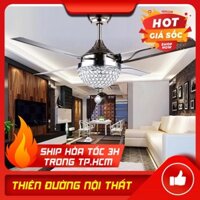 Quạt Trần Đèn Chùm Pha Lê Cánh Sải Phong Cách Châu Âu 029