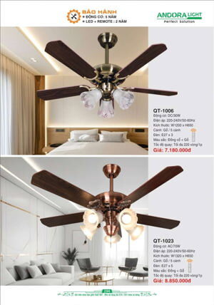 Quạt trần đèn Aurora Lighting 5 cánh  QT-1006