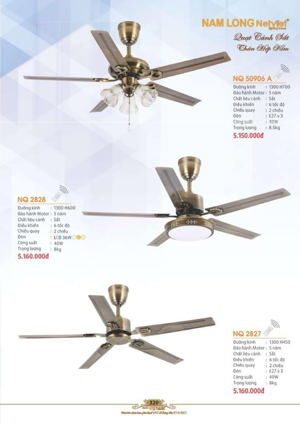 Quạt trần đèn 5 cánh NQ 50906A