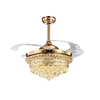 Quạt trần đèn dấu cánh chao phối pha lê cực xinh