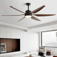 Quạt trần đèn dấu cánh, quạt có đèn 6 cánh gỗ DQ 8090 + Quạt LÕI ĐỒNG 100%