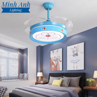 Quạt Trần Đèn Doremon Cánh Cụp Xoè Trang Trí Phòng Ngủ Phòng Khách Qt2794 Minh Anh ( Kèm remost điều khiển )