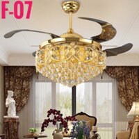 Quạt Trần Đèn Giấu Cánh Pha Lê - Điều Khiển Từ Xa