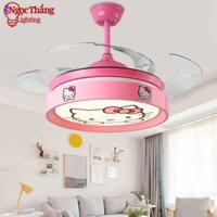 Quạt Trần Đèn Hello Kitty Cánh Cụp Xòe Trang Trí Phòng Ngủ Cho Bé Phòng Khách QT2795 Ngọc Thắng