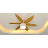 Quạt trần đèn hiện đại 6 cánh,Quạt trần có điều khiển từ xa ánh sáng đổi 3 màu động cơ lõi đồng 2 chiều