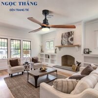 Quạt Trần Đèn Led 3 Cánh Gỗ Trang Trí Sảnh Phòng Khách Cao Cấp QT2010 Ngọc Thắng (Kèm remote điều khiển từ xa)