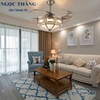 Quạt Trần Đèn Led 4 Cánh Trang Trí Phòng Khách Cao Cấp QT87103 Ngọc Thắng (Kèm remote điều khiển từ xa)