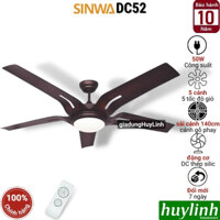 Quạt trần đèn led Sinwa DC52 - 5 cánh - DC inverter