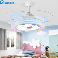 Quạt Trần Đèn Led Trang Trí Phòng Ngủ Cho Bé Hình Doremon VF29 Ngân Tin (Tặng kèm remote điều khiển từ xa)