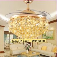 Quạt Trần Đèn LED Trang Trí Phòng Khách - Phòng Ăn - Cánh Cụp Xòe - 3 Chế Độ Ánh Sáng - Sang Trọng - ĐK Từ Xa: Mã 9009