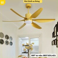 Quạt Trần Đèn Lộc Phát 6 Cánh Gold cao cấp - 6 cấp độ gió - điều khiển từ xa