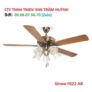 Quạt trần đèn Sinwa 5 cánh F622 AB