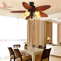 Quạt Trần Đèn Trang Trí 5 Cánh Phòng Khách ĐÈN TRANG TRÍ GIÁ BUÔN Quạt Trần Đèn Diệp Hương Tiêu Lá Gỗ 8139