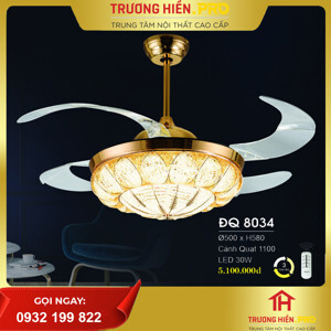 Quạt trần đèn trang trí 4 cánh DQ 8034