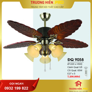 Quạt trần đèn 5 cánh DQ 9058