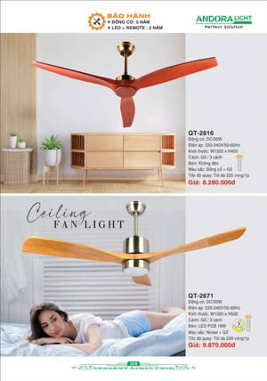 Quạt trần đèn 5 cánh QT 2671