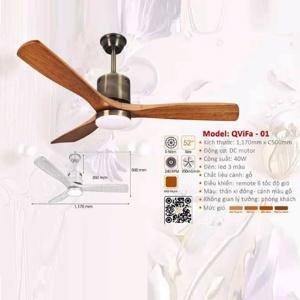 Quạt trần đèn 3 cánh ViFa-01