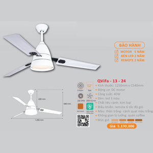 Quạt trần đèn 4 cánh ViFa-13