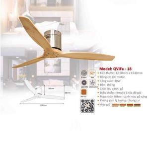 Quạt trần đèn trang trí ViFa-18