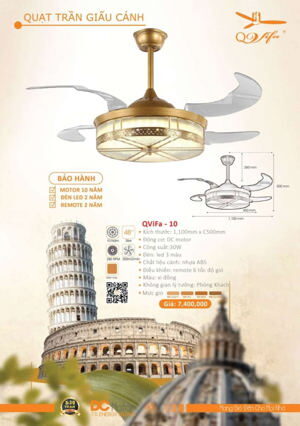 Quạt trần đèn trang trí ViFa-10