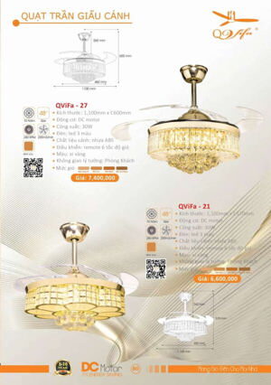 Quạt trần đèn 4 cánh ViFa-21
