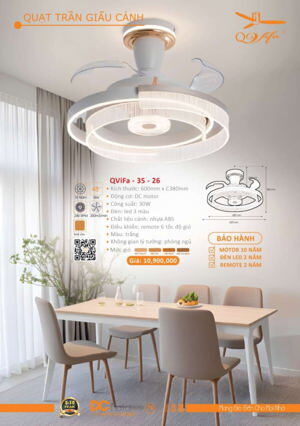 Quạt trần đèn 3 cánh ViFa-26