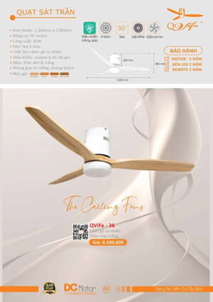 Quạt trần đèn trang trí ViFa-36