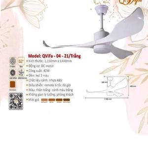 Quạt trần đèn 3 cánh ViFa-04